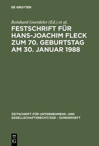 Produktbild: Festschrift f&uuml;r Hans-Joachim Fleck zum 70. Geburtstag am 30. Januar 1988