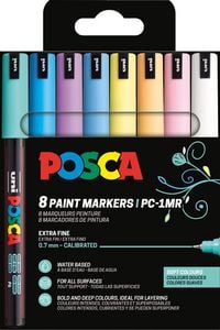 Produktbild: uni POSCA Marker PC-1MR 0,7mm Soft Col 8 St&uuml;ck