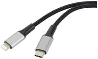 Produktbild: Renkforce USB-Kabel USB 2.0 USB-C&reg; Stecker, Apple Lightning Stecker 2.00m Schwarz Kabelmantel aus Recycling-Material, Extrem