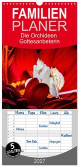 Produktbild: Familienplaner 2027 - Die Orchideen Gottesanbeterin mit 5 Spalten (Wandkalender, 21 x 45 cm) CALVENDO