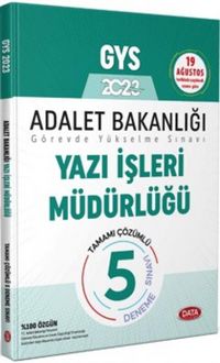 Produktbild: Adalet Bakanligi GYS Yazi Isleri M&uuml;d&uuml;rl&uuml;g&uuml; Tamami C&ouml;z&uuml;ml&uuml; 5 Deneme Sinavi