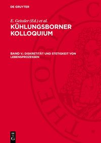 Produktbild: Diskretit&auml;t und Stetigkeit von Lebensprozessen