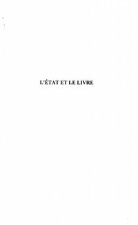 Produktbild: L'Etat et le livre