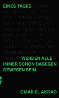 Produktbild Eines Tages werden alle immer schon dagegen gewesen sein