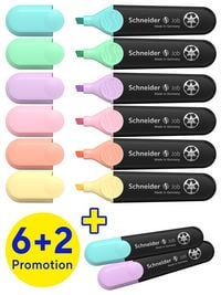 Produktbild: Schneider Textmarker Job Aktion 6+2 Karton-Etui pastell, 8er Set