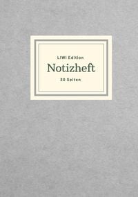 Produktbild: D&uuml;nnes Notizheft A5 liniert - Notizbuch 30 Seiten 90g/m&sup2; - Softcover grau