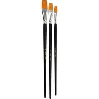 Produktbild: Creativ Company Gold Line Pinsel, Nr. 12+16+20, L 30-33 cm, B 12-20 mm, Flach, 3 Stk