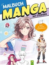 Produktbild: Extra dickes Manga-Malbuch mit Stickern zum Kreativsein und Entspannen f&uuml;r alle Manga-Fans!