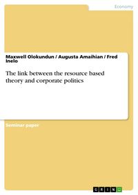 Produktbild: The link between the resource based theory and corporate politics