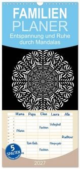 Produktbild: Familienplaner 2027 - Entspannung und Ruhe durch Mandalas mit 5 Spalten (Wandkalender, 21 x 45 cm) CALVENDO