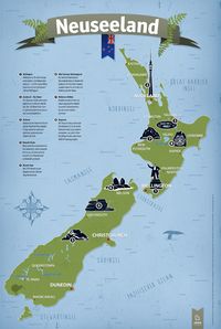 Bild vom Artikel Länder Poster Landkarte - NEUSEELAND - Landkarte New Zealand Städte, Sehenswürdigkeiten, Dekoration Wandbild Din A2 (42 x 59,4 cm) vom Autor 