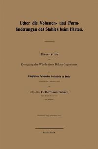 Produktbild: Ueber die Volumen- und Form&auml;nderungen des Stahles beim H&auml;rten