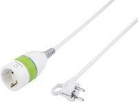 Produktbild: Renkforce 1362918 Strom Verl&auml;ngerungskabel Wei&szlig;, Gr&uuml;n 5.00 m H05VV-F 3G 1,5 mm&sup2; mit Zwischenschalter