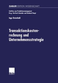 Produktbild: Transaktionskostenrechnung und Unternehmensstrategie