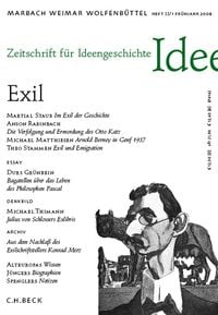 Produktbild: Zeitschrift f&uuml;r Ideengeschichte Heft II/1 Fr&uuml;hjahr 2008: Exil