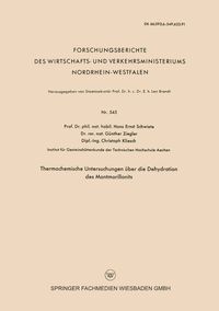 Produktbild: Thermochemische Untersuchungen &uuml;ber die Dehydration des Montmorillonits