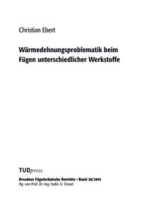 Produktbild: W&auml;rmedehnungsproblematik beim F&uuml;gen unterschiedlicher Werkstoffe