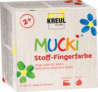 Produktbild: KREUL MUCKI Stoff-Fingerfarbe 4er Set 150 ml