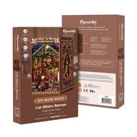 Produktbild: FiguredArt SL09 - DIY Book Nook, Katzenangelegenheiten B&uuml;ro, Puzzle 246 Teile, Miniatur-Diorama