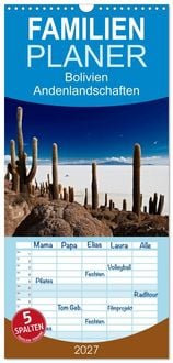 Produktbild: Familienplaner 2027 - Bolivien Andenlandschaften mit 5 Spalten (Wandkalender, 21 x 45 cm) CALVENDO