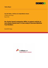 Produktbild: Do cluster based companies differ in patent activity to non-cluster based ones? A Case study of German Machine Tool Builders