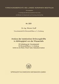 Produktbild: Analyse der instation&auml;ren Str&ouml;mungskr&auml;fte in Abh&auml;ngigkeit von der Wassertiefe