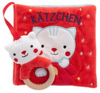 Produktbild: Mein erstes Stoffbuch mit Rassel und Holzbei&szlig;ring. K&auml;tzchen