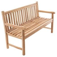 Produktbild: 3er Sitzbank Gartenbank Landhausstil Teak Holz