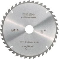 Produktbild: Metabo precision cut wood - classic 628060000 Kreiss&auml;geblatt 216 x 30 x 1.8 mm Z&auml;hneanzahl: 40 1 St.