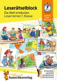 Produktbild: Lese-R&auml;tselblock &ndash; Die Welt entdecken! Lesen lernen 1. Klasse