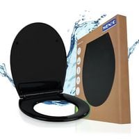 Produktbild: WC Sitz Mod. Kos Schwarz, Toilettendeckel mit Absenkautomatik