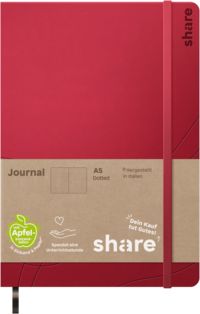 Produktbild: share Notizbuch A5 punktkariert rot