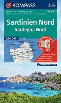 Produktbild: KOMPASS Wanderkarten-Set 2497 Sardinien Nord / Sardegna Nord (4 Karten) 1:50.000