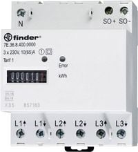 Produktbild: Finder 7E.36.8.400.0010 7E.36.8.400.0010 Drehstromz&auml;hler mechanisch 65 A MID-konform: Ja 1 St.