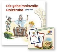 Produktbild: Basisset Buch "Die geheimnisvolle Holztruhe" und Charakterkarten