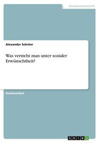 Produktbild: Was versteht man unter sozialer Erw&uuml;nschtheit?