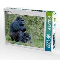 Produktbild: CALVENDO Puzzle Gorilla mit Baby | 1000 Teile Lege-Gr&ouml;&szlig;e 64x48cm Foto-Puzzle f&uuml;r gl&uuml;ckliche Stunden