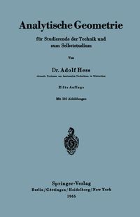Produktbild: Analytische Geometrie f&uuml;r Studierende der Technik und zum Selbststudium