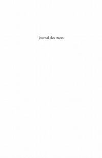 Produktbild: Journal des traces - poesies