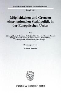 Produktbild: M&ouml;glichkeiten und Grenzen einer nationalen Sozialpolitik in der Europ&auml;ischen Union