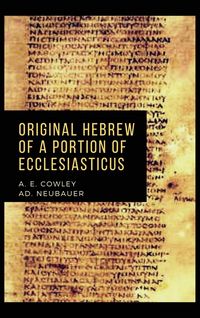 Produktbild: Original Hebrew of a Portion of Ecclesiasticus