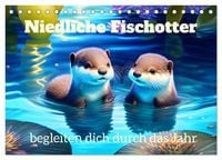 Produktbild: Niedliche Fischotter begleiten dich durch das Jahr (Tischkalender 2027 DIN A5 quer), CALVENDO Monatskalender