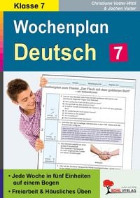 Produktbild: Wochenplan Deutsch / Klasse 7