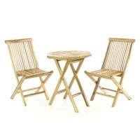 Produktbild: 3-tlg. Sitzgruppe Garten Tisch Stuhl Holz Teak