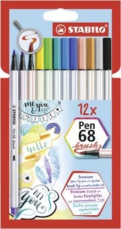 Produktbild: STABILO Premium-Filzstift mit Pinselspitze für variable Strichstärken - Pen 68 brush - 12er Pack - mit 12 verschiedenen Farben