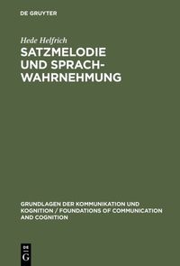 Produktbild: Satzmelodie und Sprachwahrnehmung