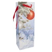 Produktbild: Idena Flaschentasche Weiße Weihnachten mehrfarbig 12x36x9cm