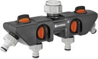 Produktbild: GARDENA 08194-20 4-Wege-Verteiler Steckkupplung, 26,44 mm (3/4") AG, 33,25 mm (1") AG mit Regulierventil