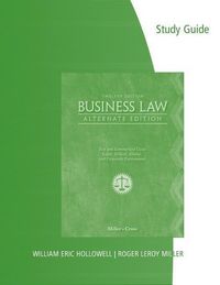 Produktbild: Study Guide for Miller/Cross' Business Law, Alternate Edition, 12th