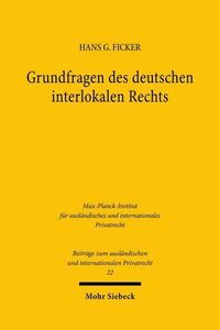 Produktbild: Grundfragen des deutschen interlokalen Rechts